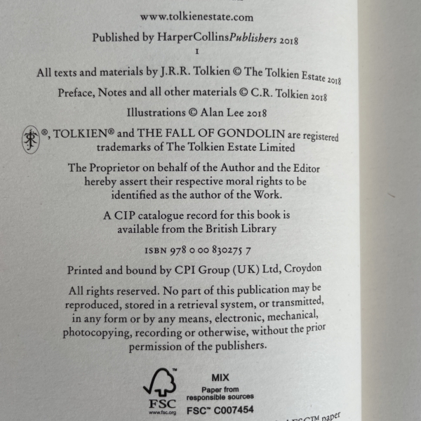 jrr tolkien the fall of gondolin first edition2