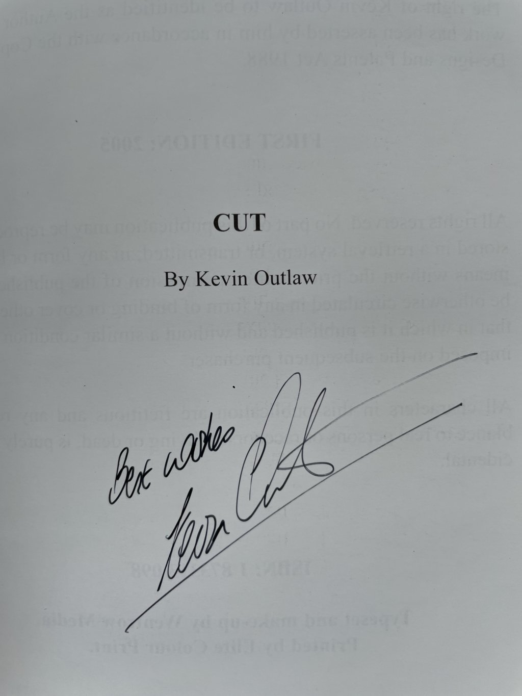 kevin outlaw cut signed first edition2