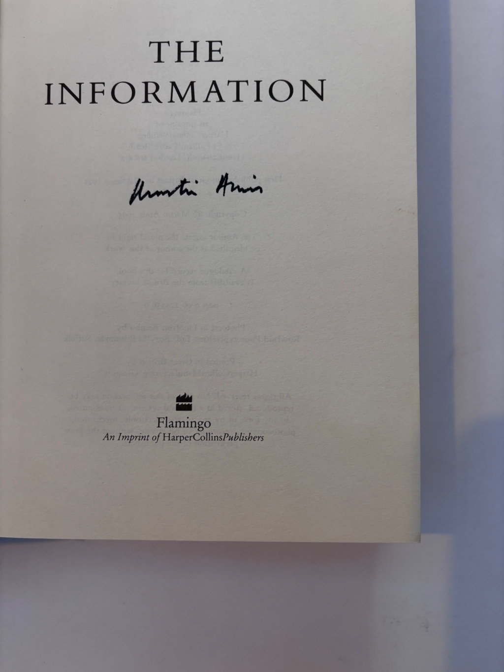 martin amis the information signed first edition3