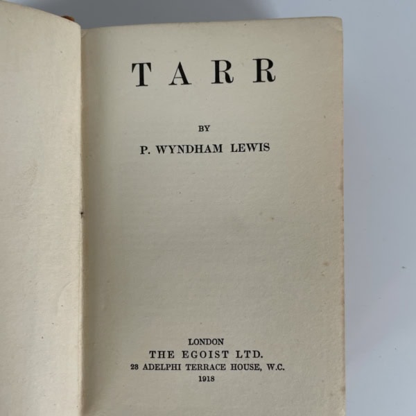 p wyndham lewis tarr first edition2