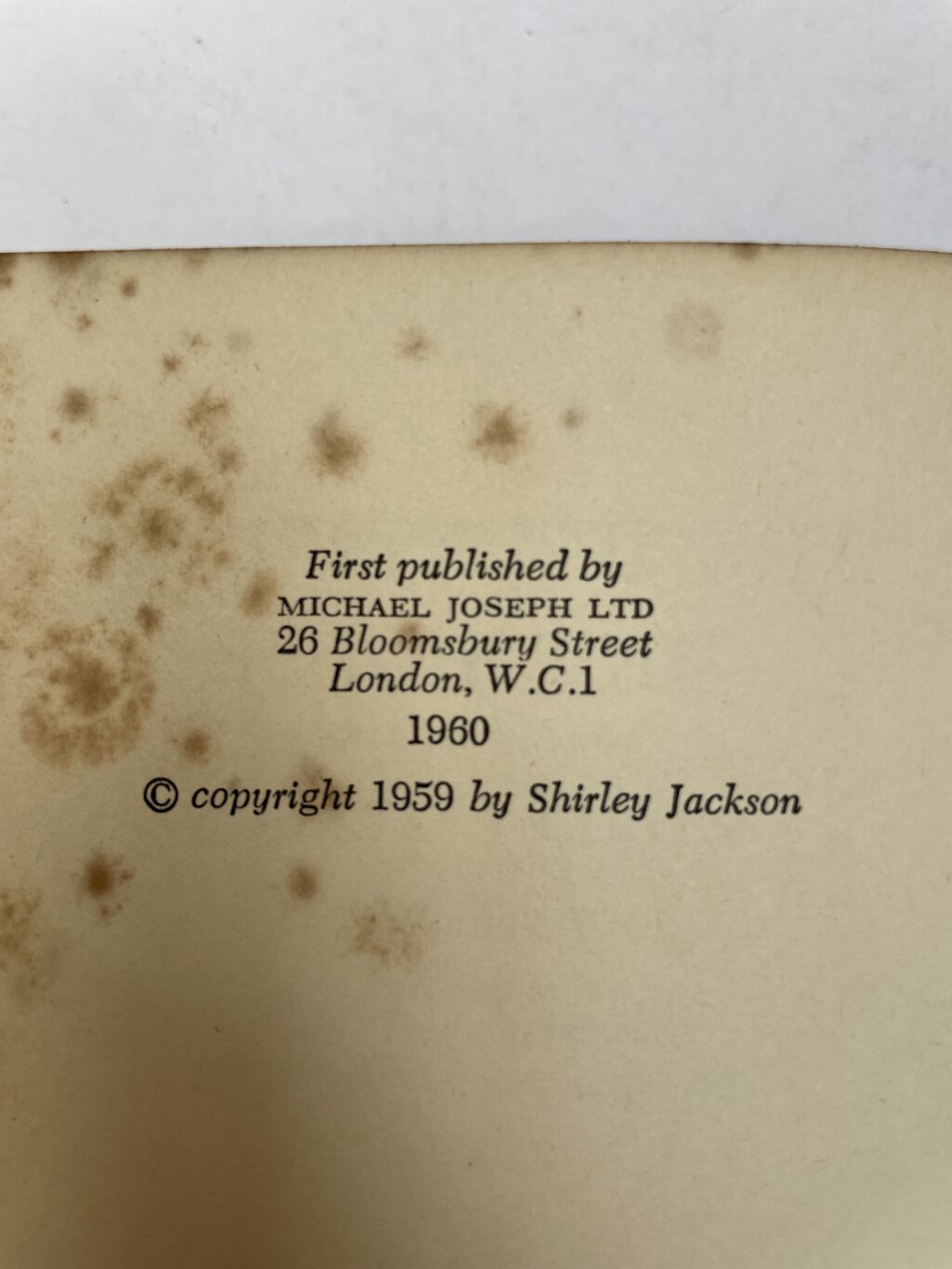 shirley jackson the haunting of hill house first edition2