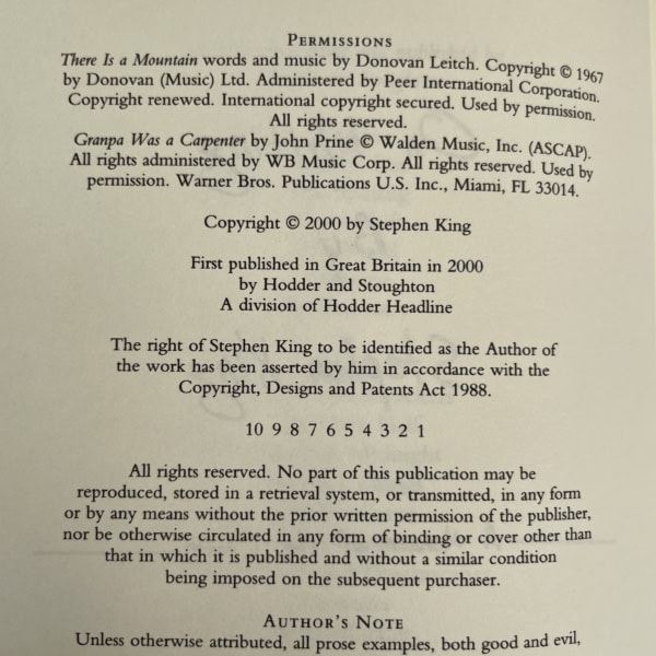 stephen king on writing first uk edi2