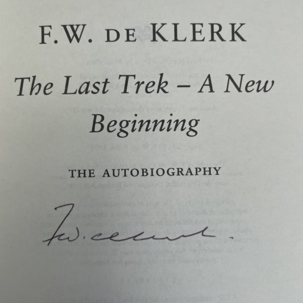 fw de klerk the last trek signed first2