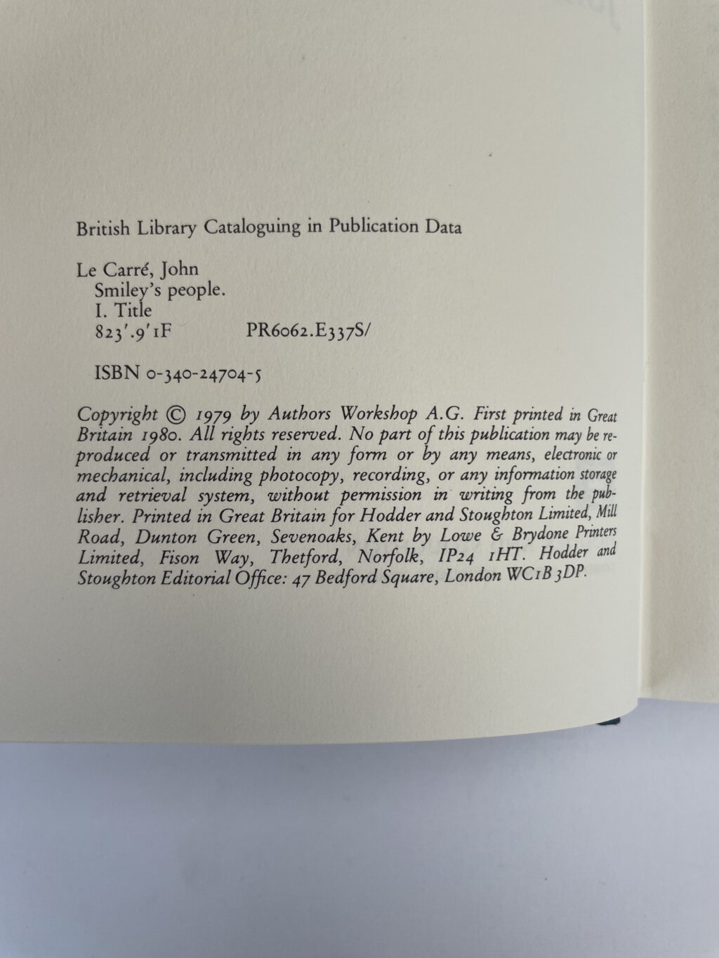 john le carre smileys people first ed2