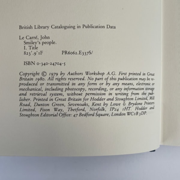 john le carre smileys people first ed2