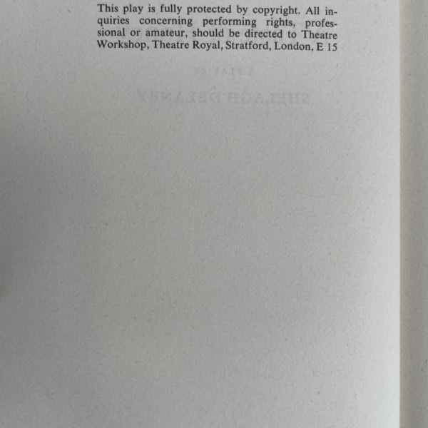 shelagh delaney a taste of honey first2