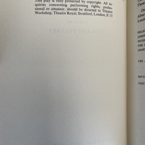 shelagh delaney a taste of honey first edition2