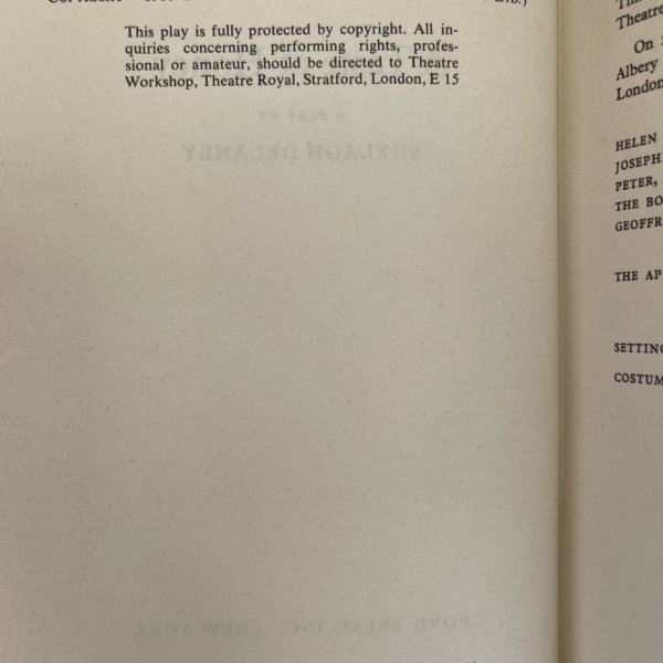 shelagh deleany a taste of honey first ed2