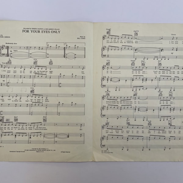 for your eyes only sheetmusic signed roger moore 3