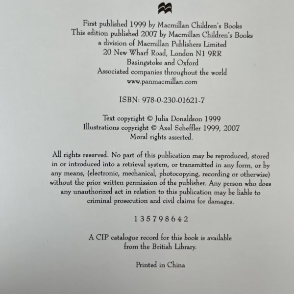 julia donaldson the gruffalo gift edition double signed first3