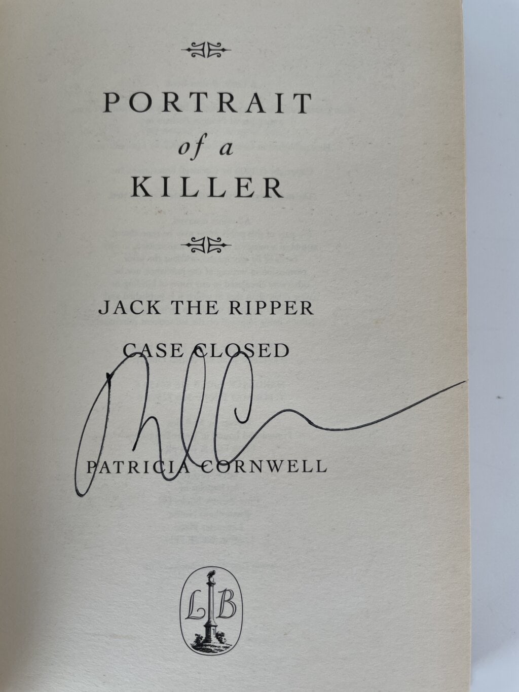 patricia cornwell portrait of a killer signed first edition2