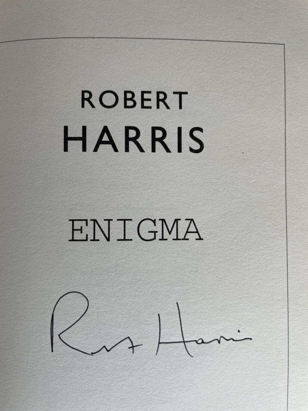 robert harris enigma signed first 2