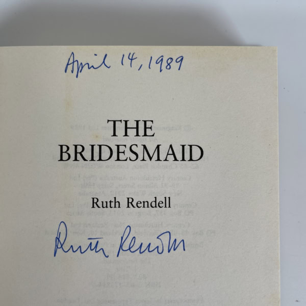 ruth rendell the bridesmaid signed first edition2