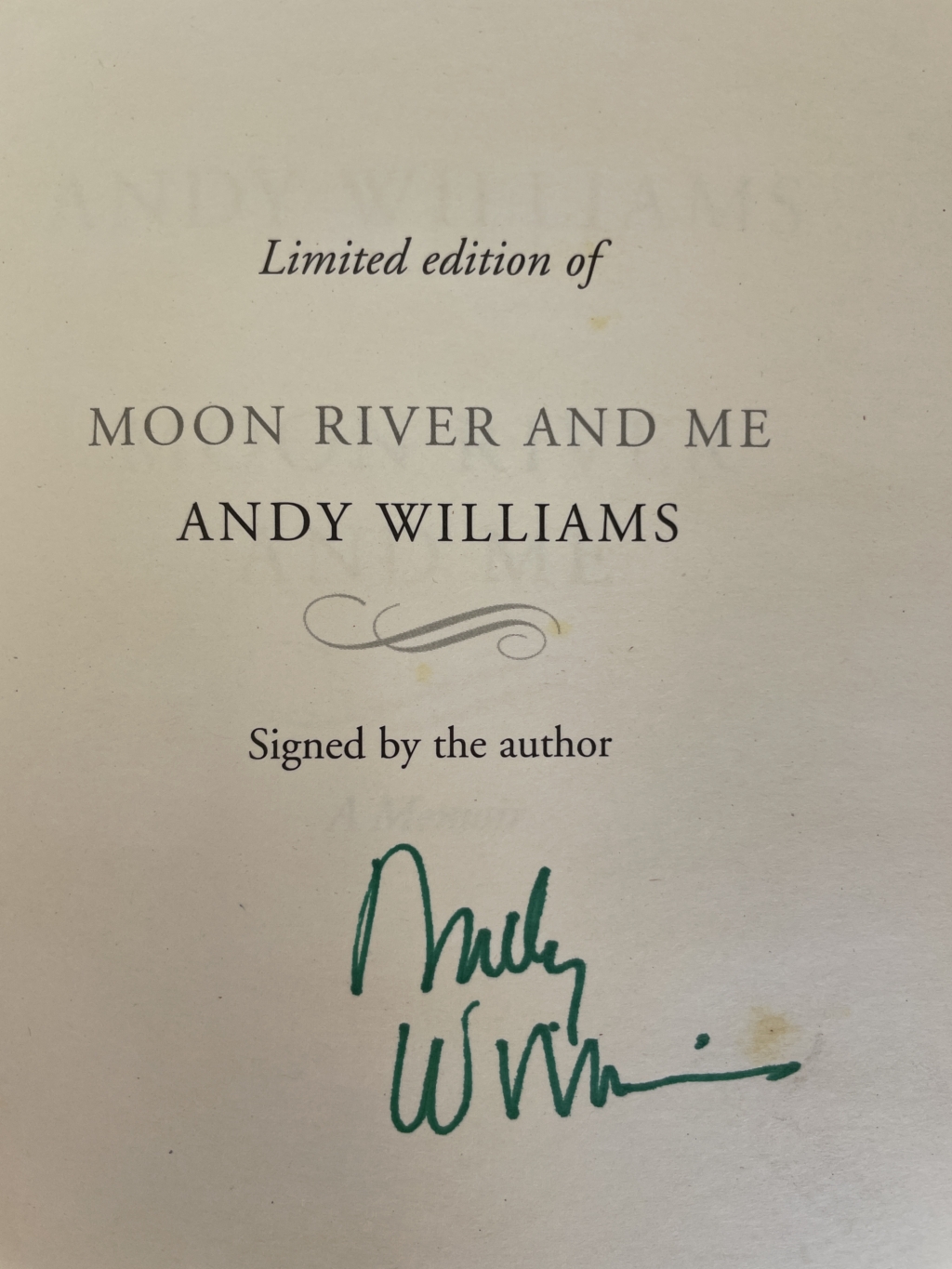 andy williams moon river and me signed first 2