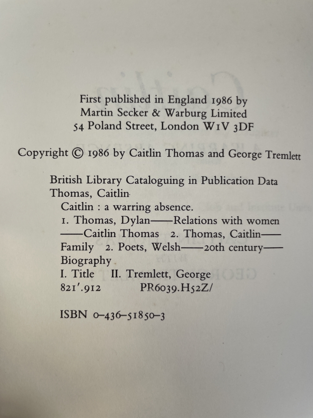 caitlin thomas signed first ed3