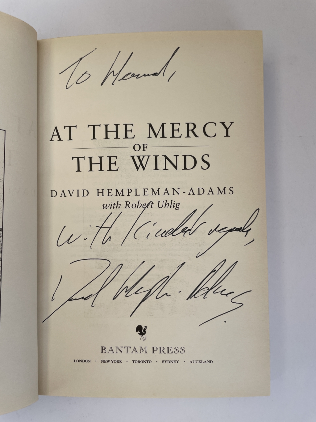 david hempleman adams at the mercy of the winds signed first2