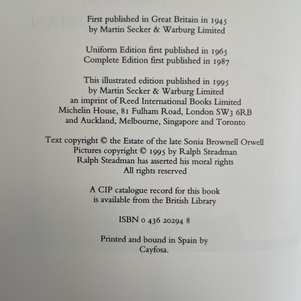 george orwell ralph steadman animal farm signed 3