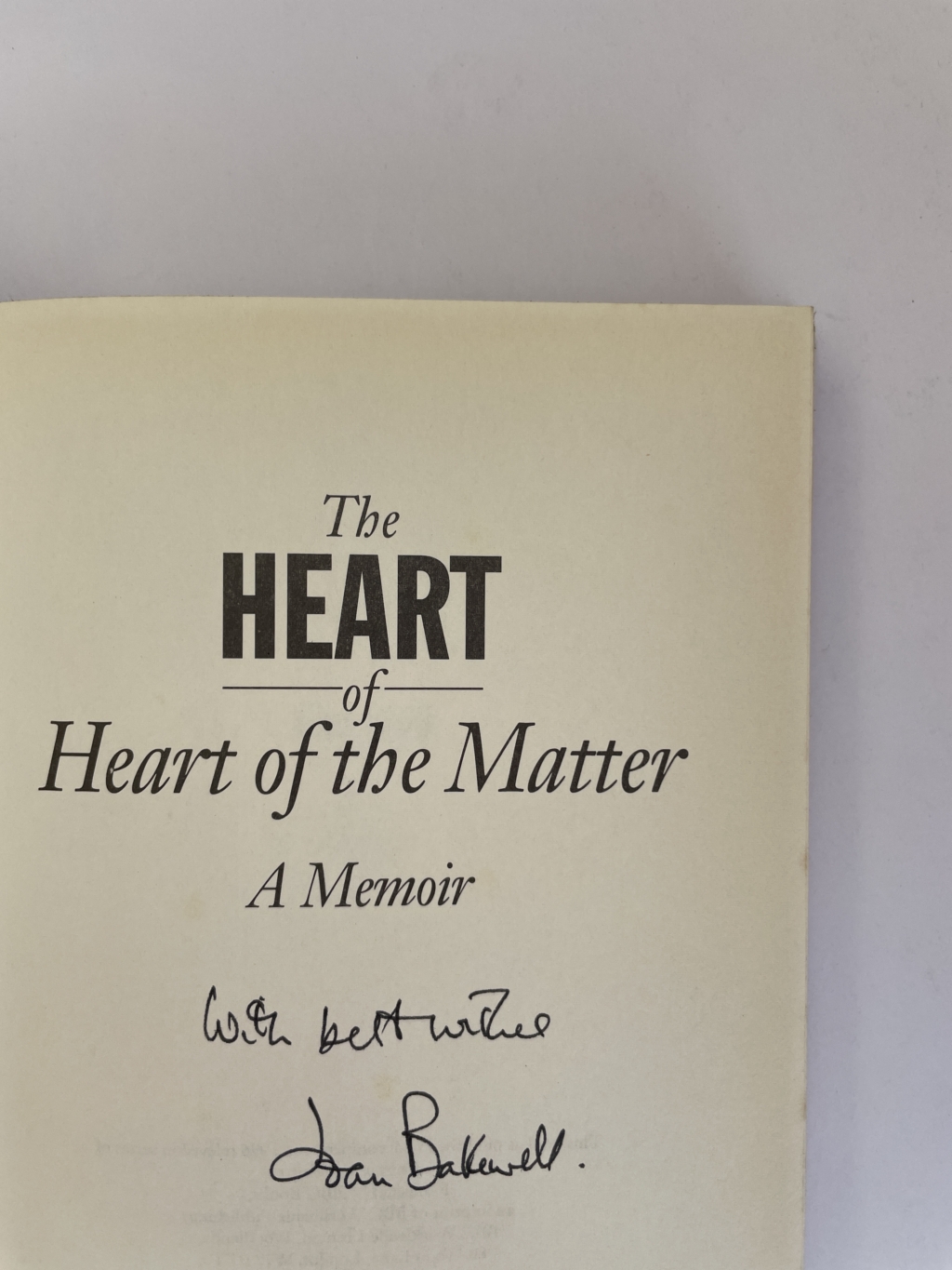 joan bakewell the heart of the matter signed first2