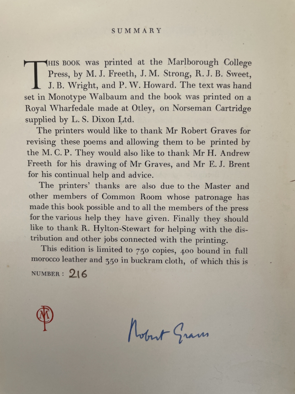 robert graves the more deserving cases signed first3