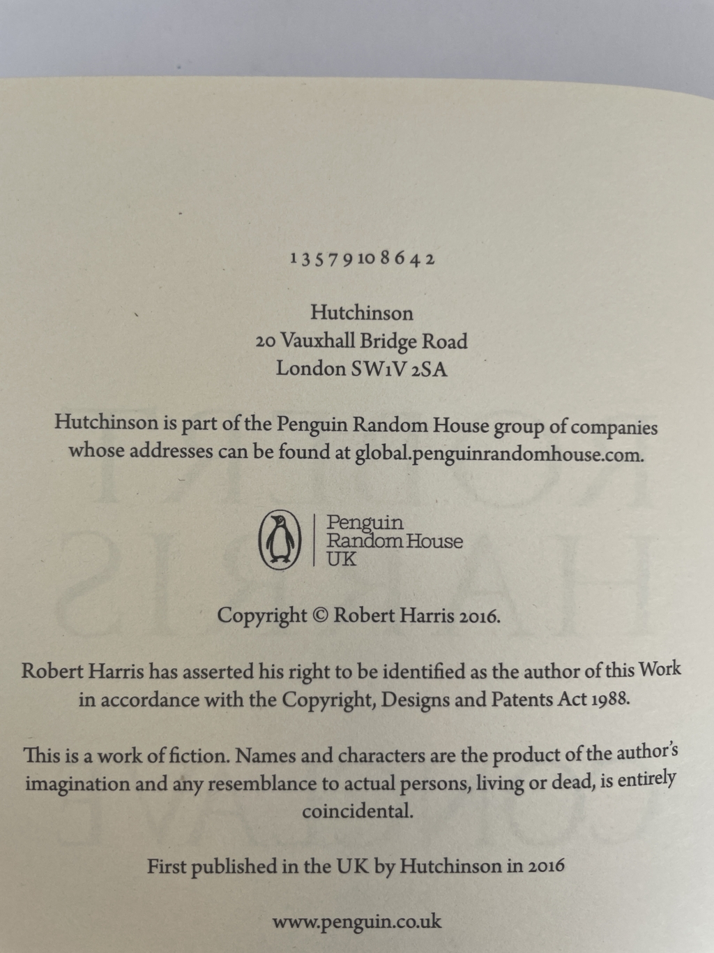 robert harris conclave signed first ed 3