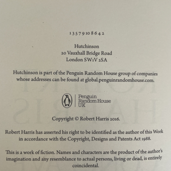 robert harris conclave signed first ed 3