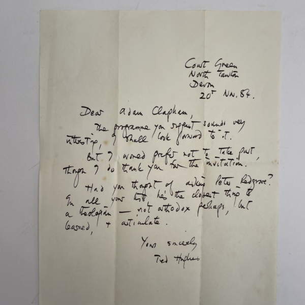 ted hughes what is the truth with signed letter5