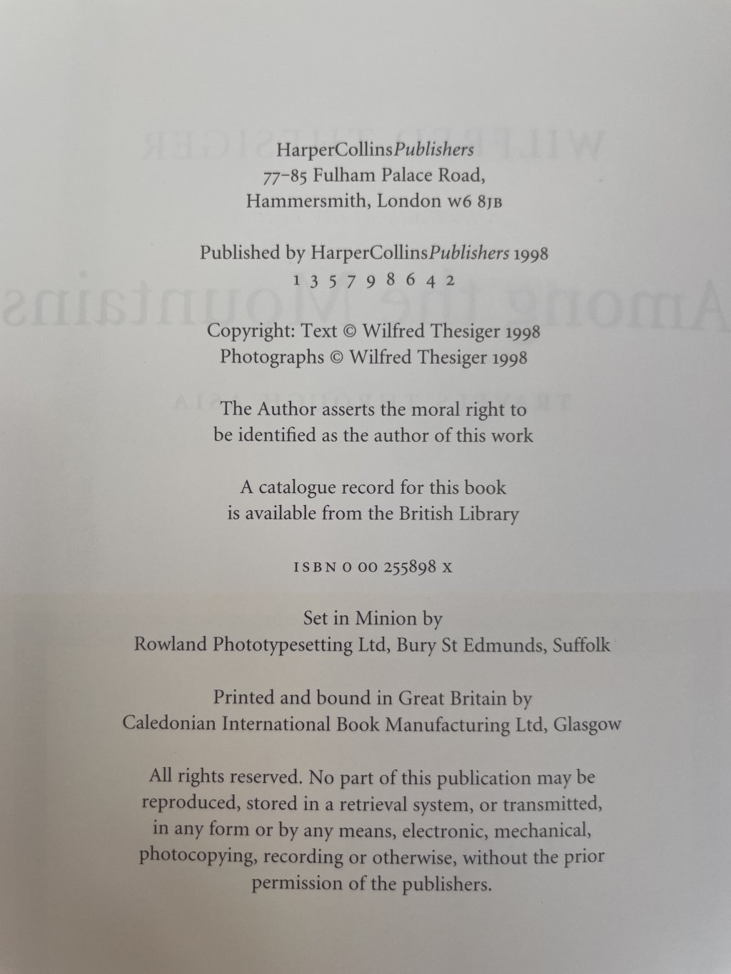 wilfred thesiger among the mountains signed first ed3