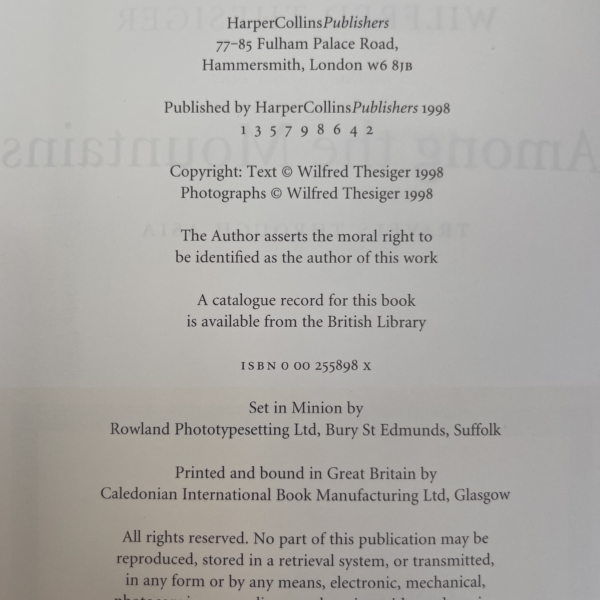 wilfred thesiger among the mountains signed first ed3