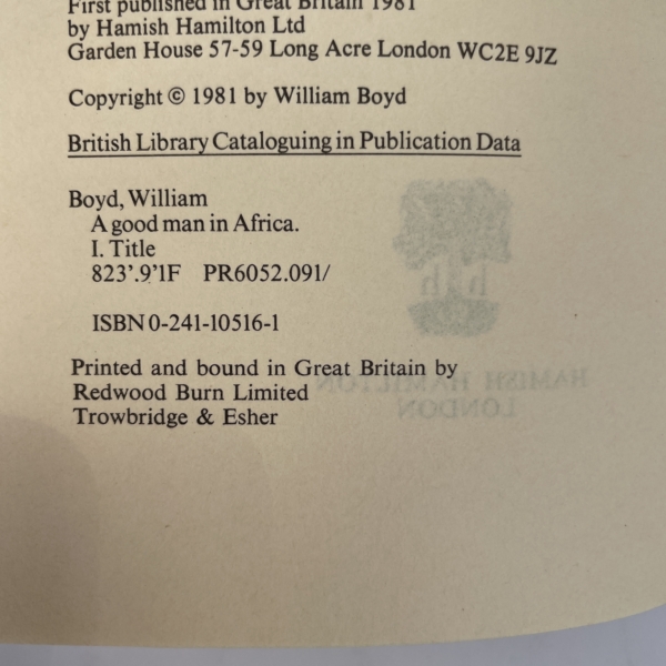 william boyd a good man in africa signed first 3