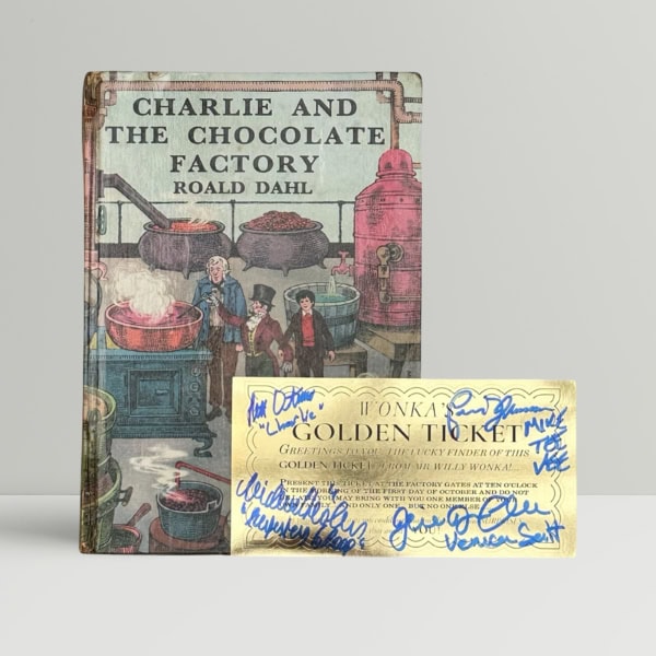 Charlie and the Chocolate Factory - First Edition - with signed Golden Ticket