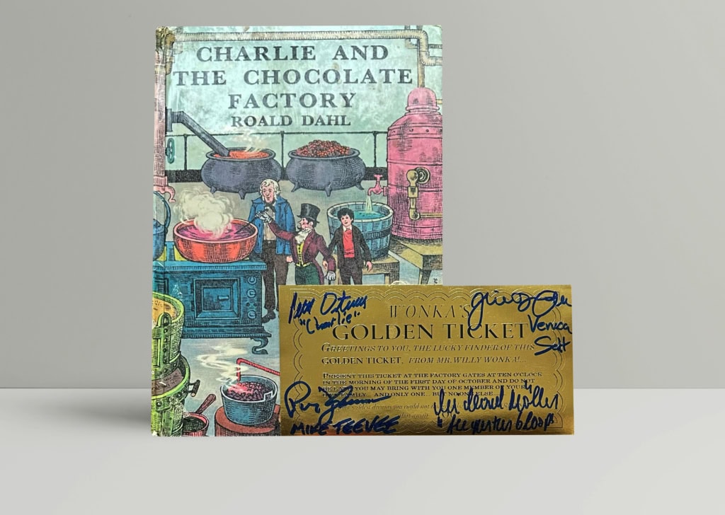 Charlie and the Chocolate Factory - First Edition with Golden Ticket - Roald Dahl