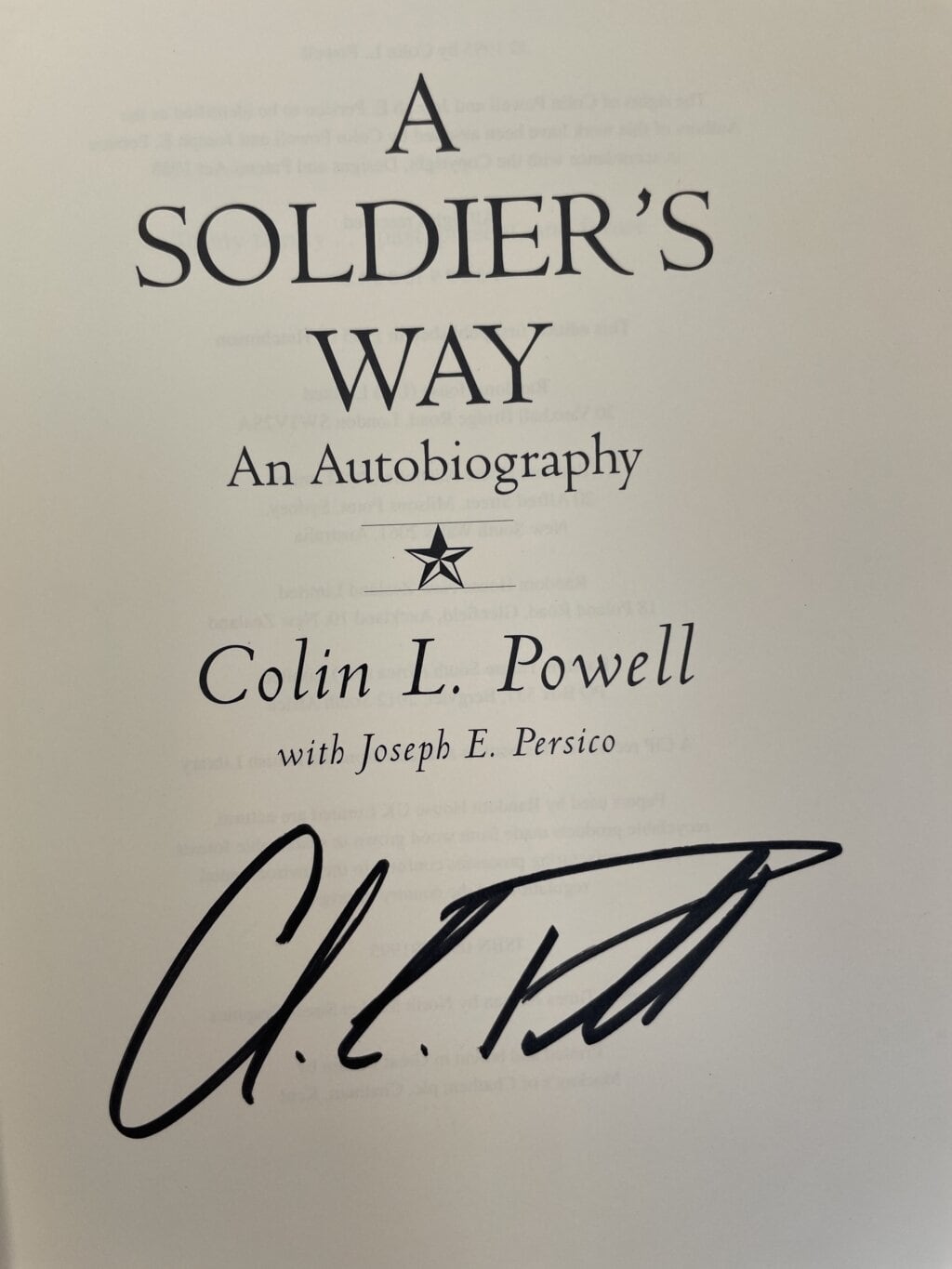 colin powell a soldiers way signed first 2