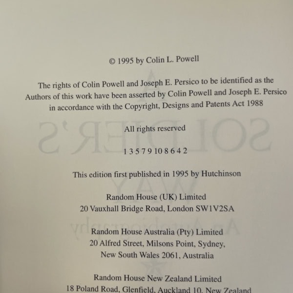 colin powell a soldiers way signed first 3