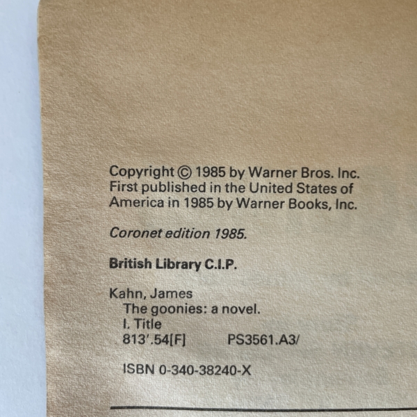 james khan the goonies first edition2