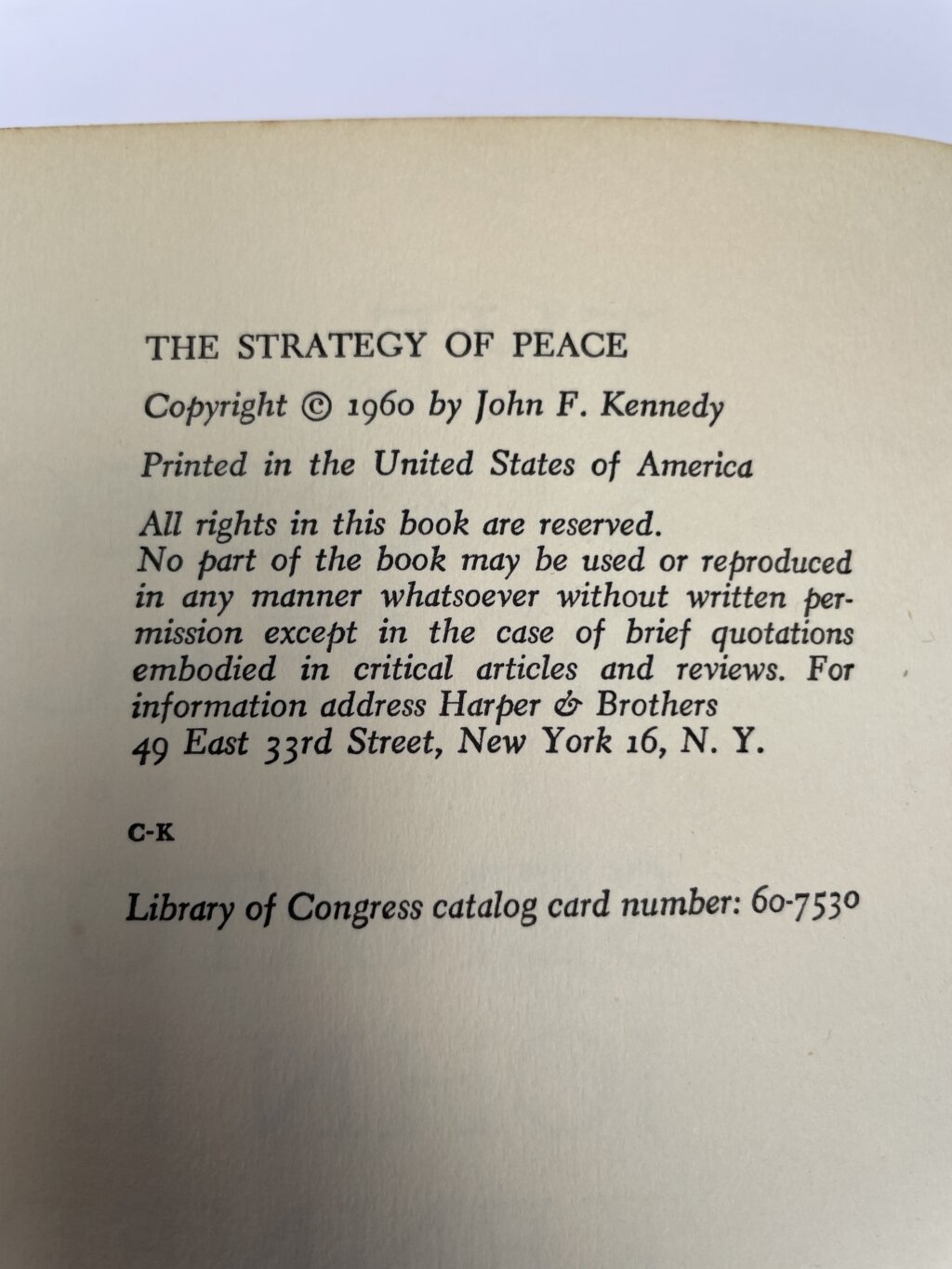 jfk the stratergy of peace signed first ed3