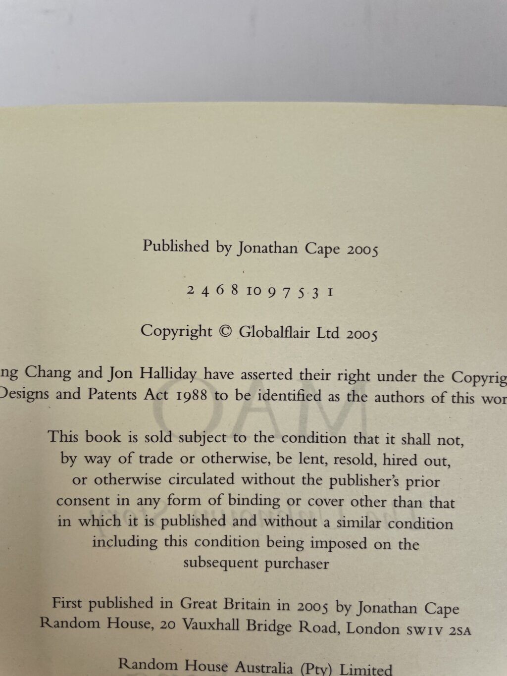 jung chang mao double signed first3