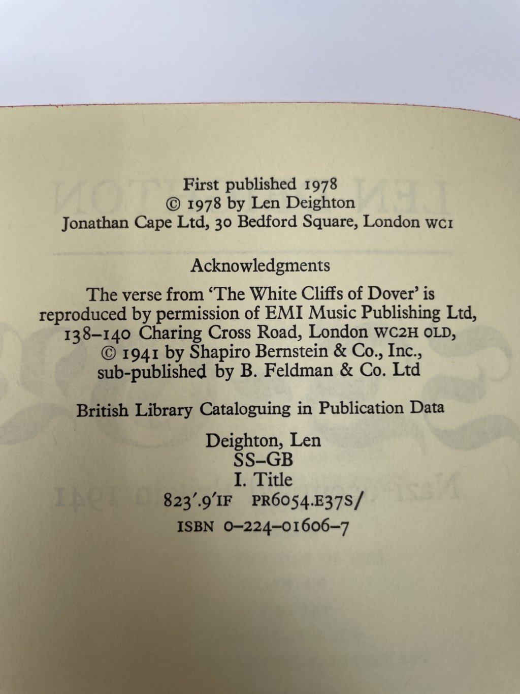 len deighton ssgb stamps signed first3