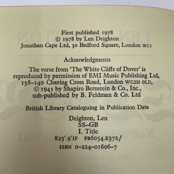 len deighton ssgb stamps signed first3