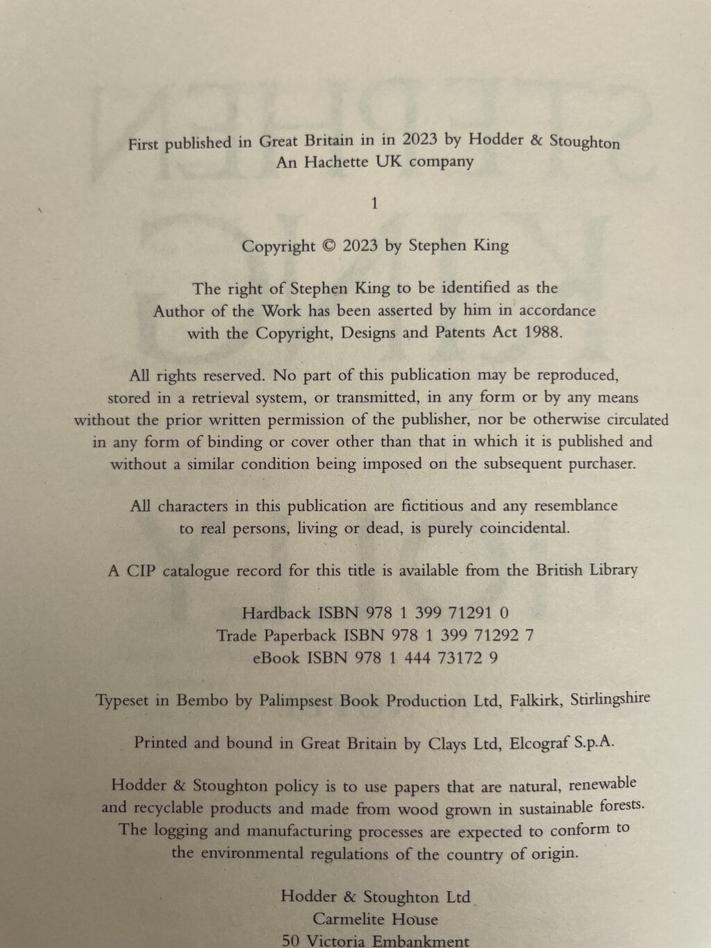 stephen king holly first uk edi2