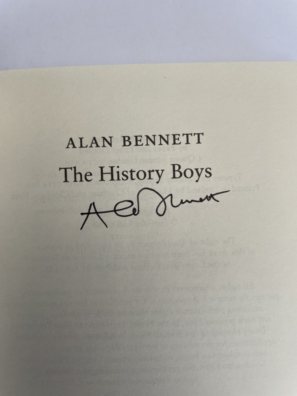 alan bennett the history boys signed first2