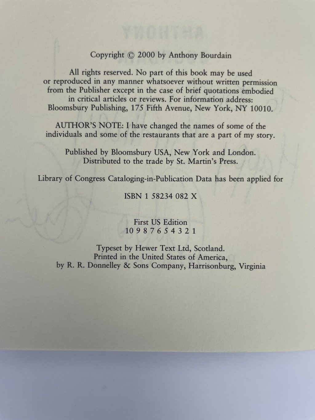 anthony bourdain kitchen confidential signed first3