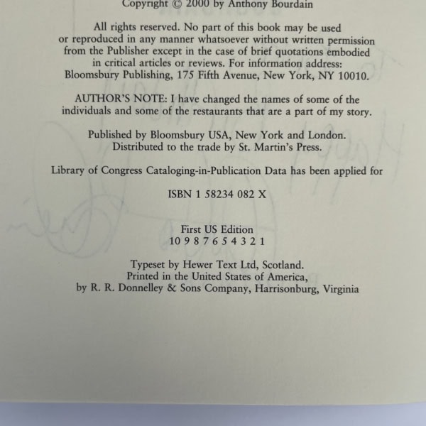 anthony bourdain kitchen confidential signed first3