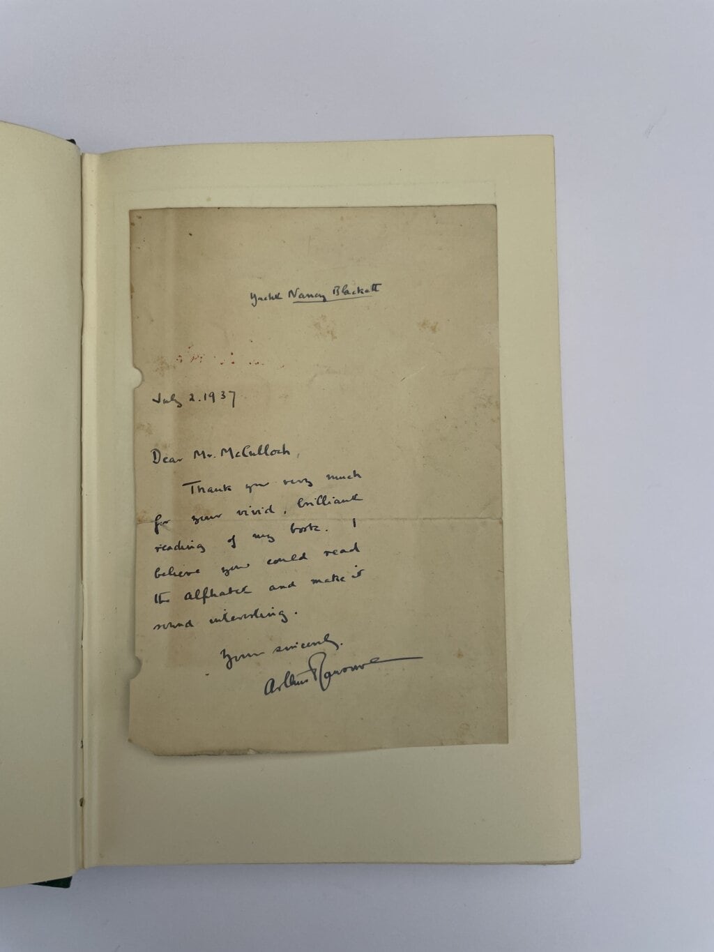 arthur ransome pigeon post first with letter 2