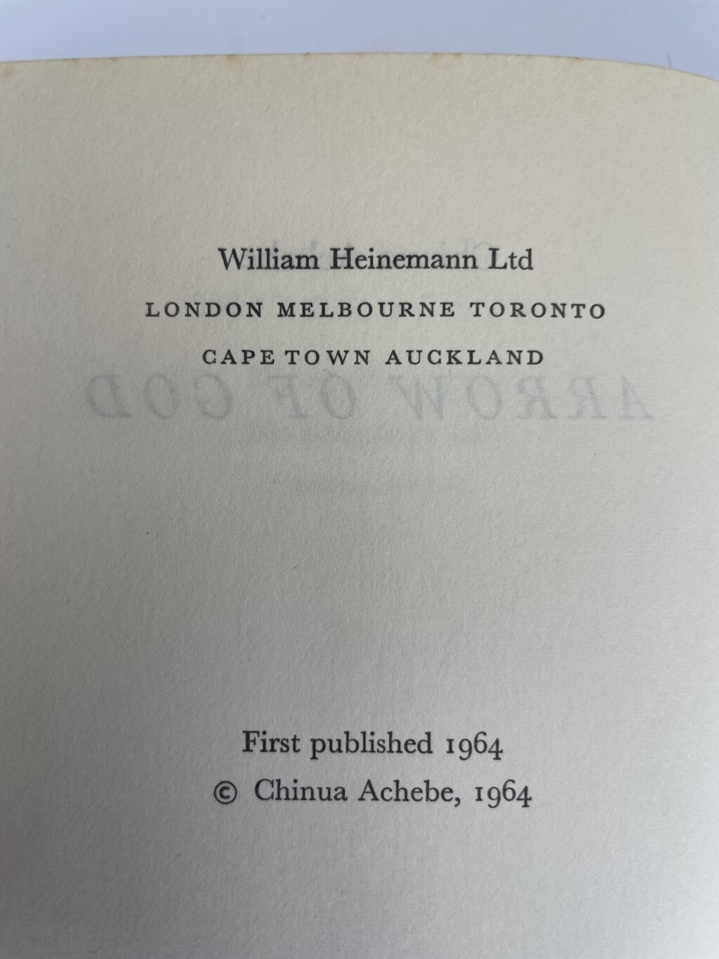 chinua achebe arrow of god first edition2