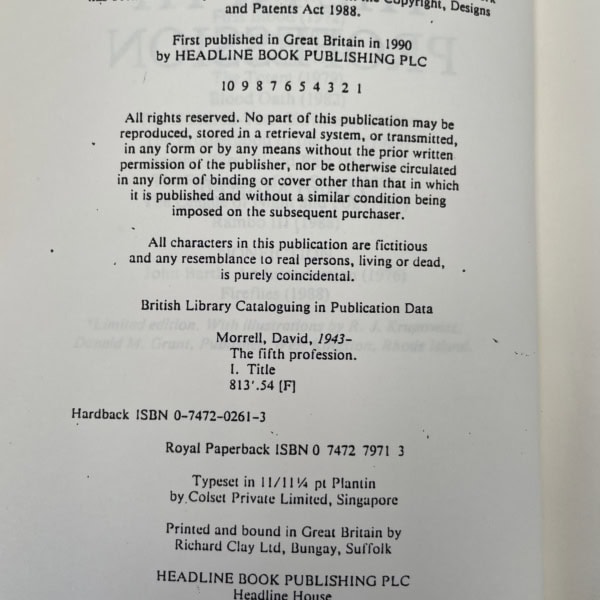 david morrell the fifth profession proof2