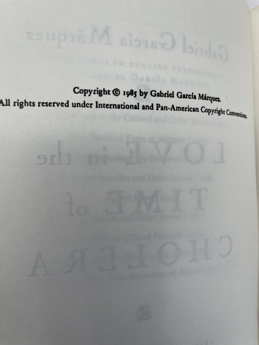 gabriel garcia marquez love in the time of cholera first with proof4