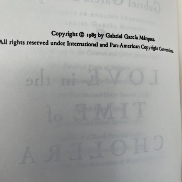 gabriel garcia marquez love in the time of cholera first with proof4