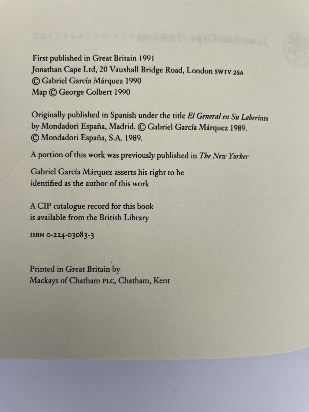 gabriel garcia marquez the general in his labyrinth first2