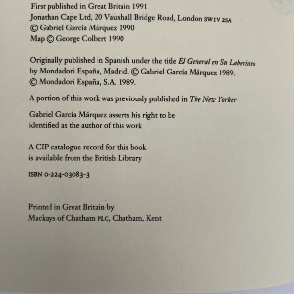 gabriel garcia marquez the general in his labyrinth first2