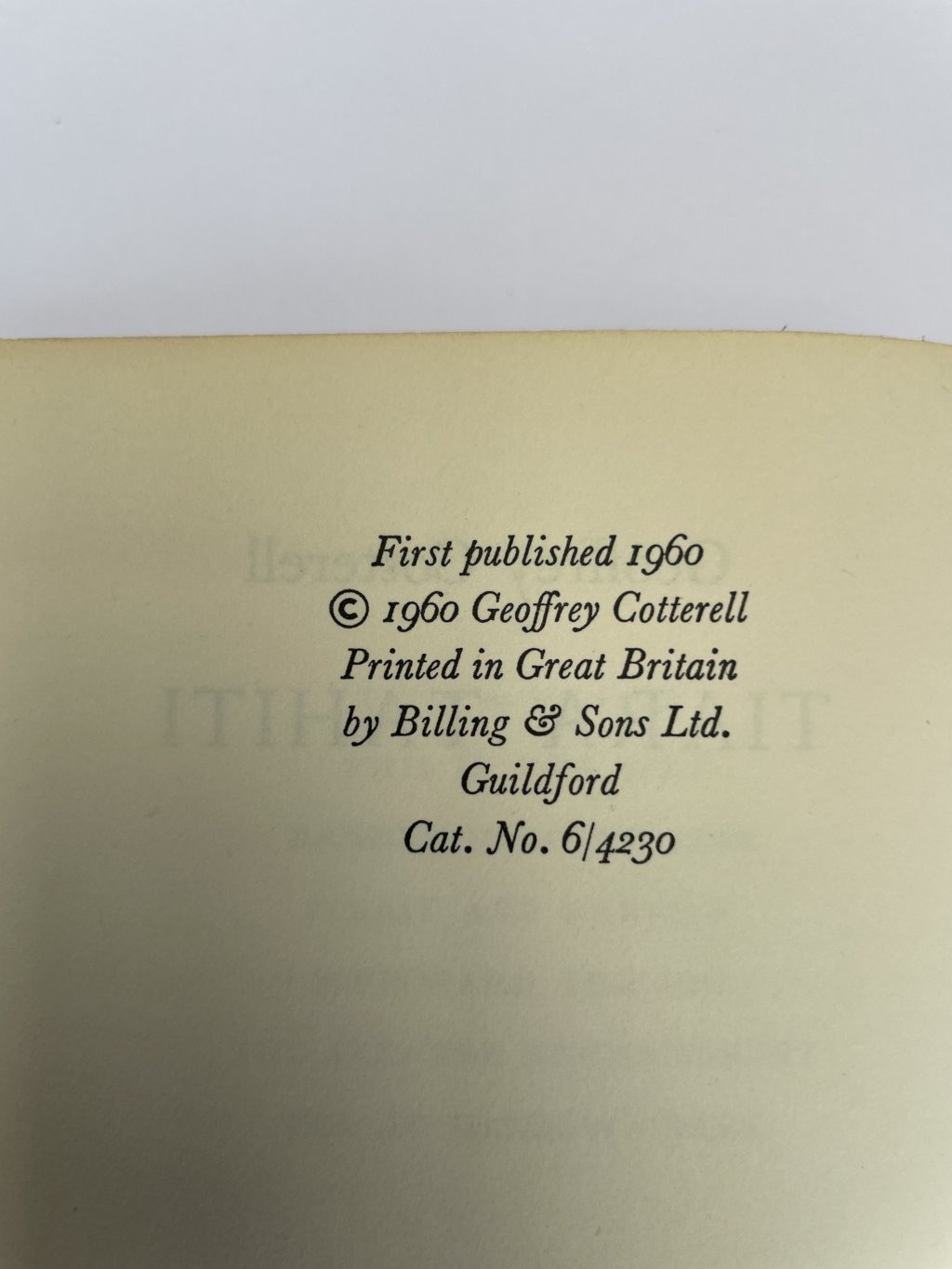 geoffrey cotterell tiara tahiti first ed2